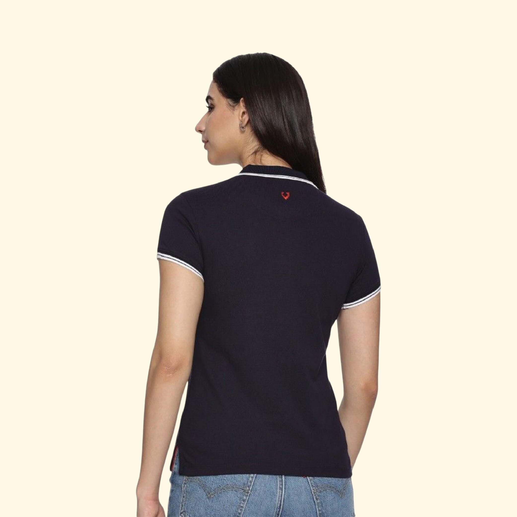 Allen Solly Polo T-shirt Women- Navy Blue